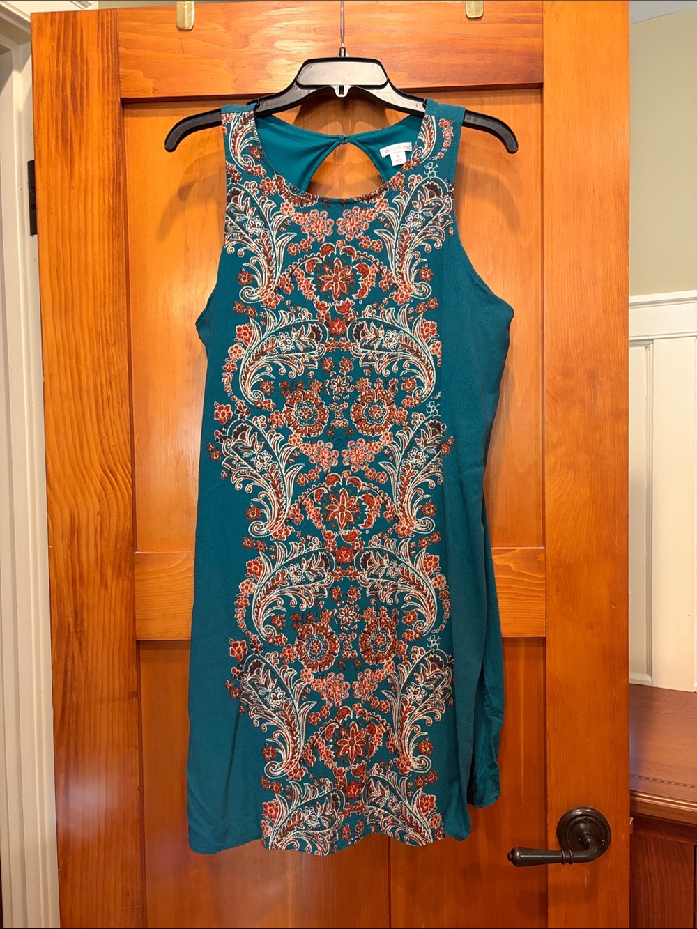 Xhilaration Teal Sleeveless Keyhole Shift Dress
